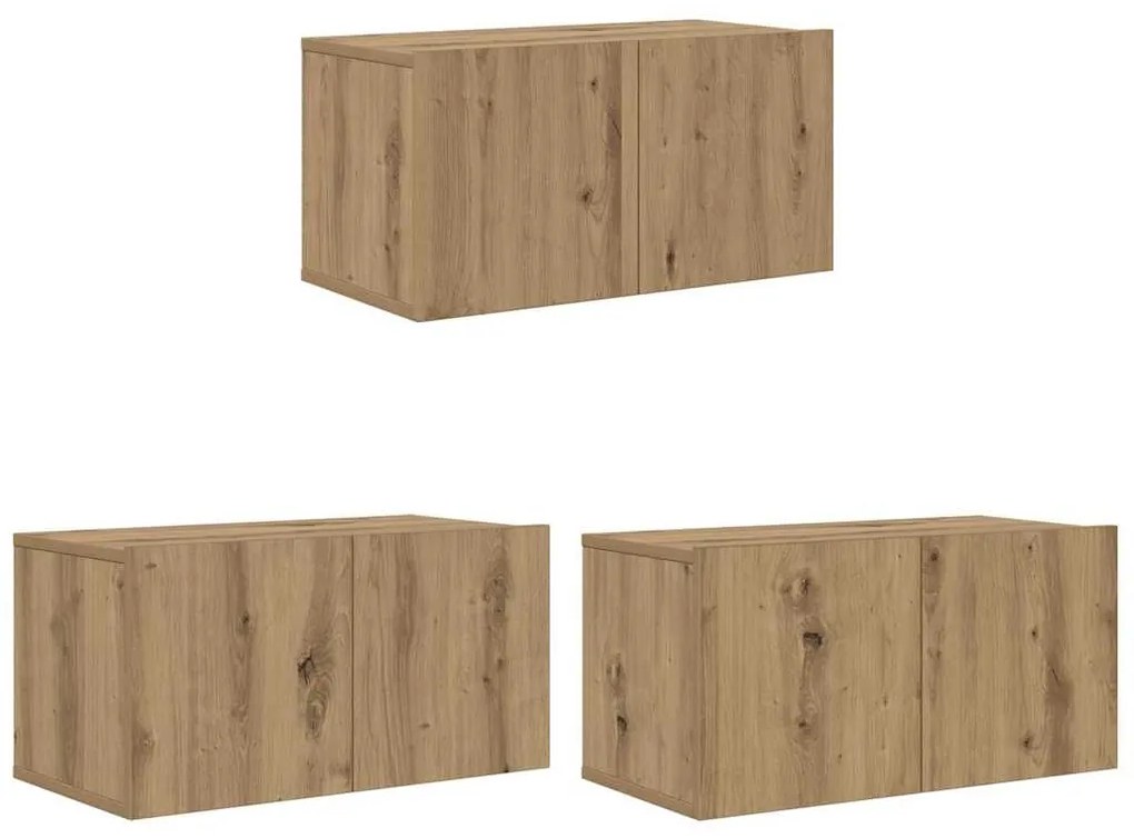 Conjunto de móvel de TV 8 pcs carvalho artisiano