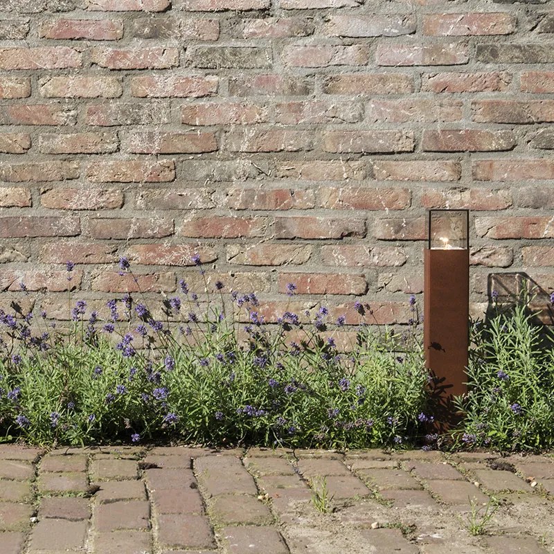 Candeeiro de pé exterior inteligente castanho ferrugem 50 cm com Wi-Fi P45 - Denmark