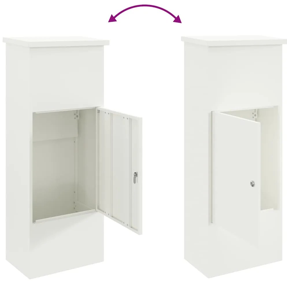 Caixa para entrega de pacotes Branco 44,5 x 29 x 110,5 cm Aço