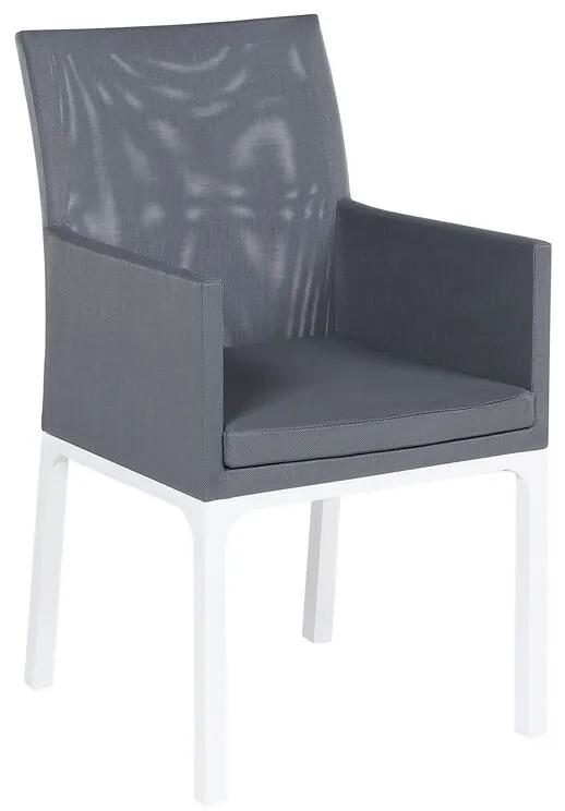 Conjunto de jardim em alumínio mesa e 6 Cadeiras cinzentas e brancas BACOLI Beliani