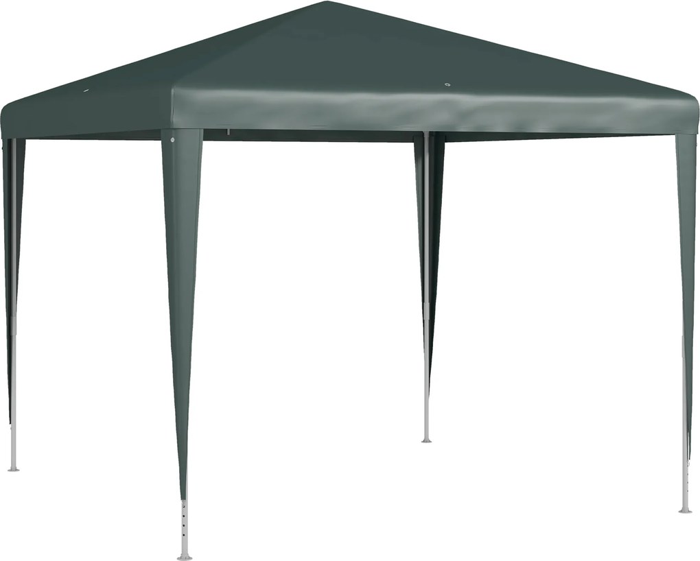 Outsunny Gazebo de Jardim 2.7x2.7 m com Estacas e Cordas, Estrutura em Aço e Revestimento em PE, Verde Escuro | Aosom Portugal