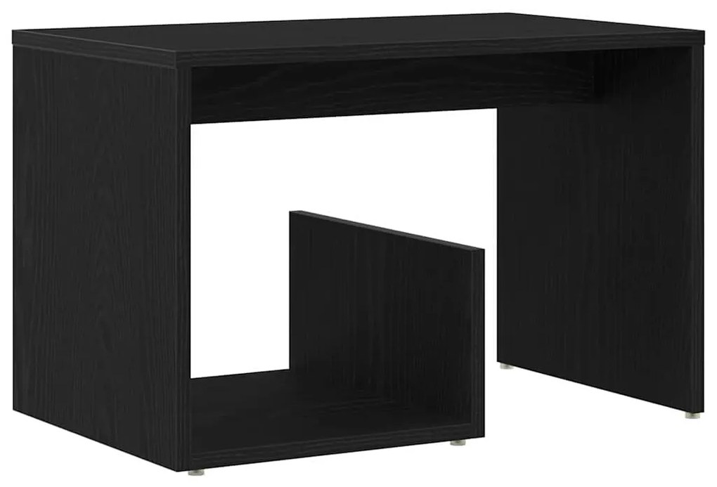 Mesa de Apoio vidaXL Preta em Madeira de Carvalho 59x36x38 cm