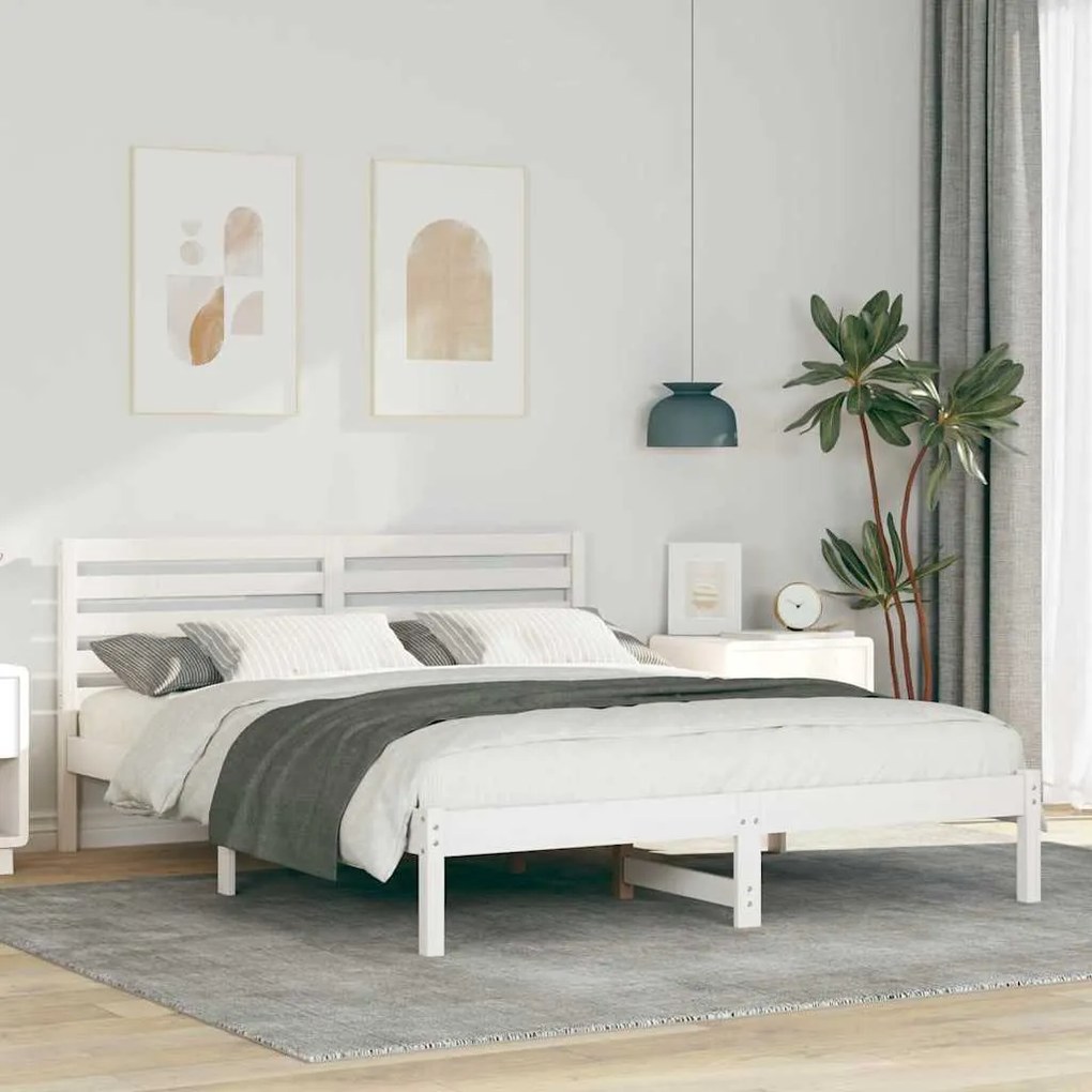 Estrutura da Cama com cabeceira Branco 140 x 200 cm