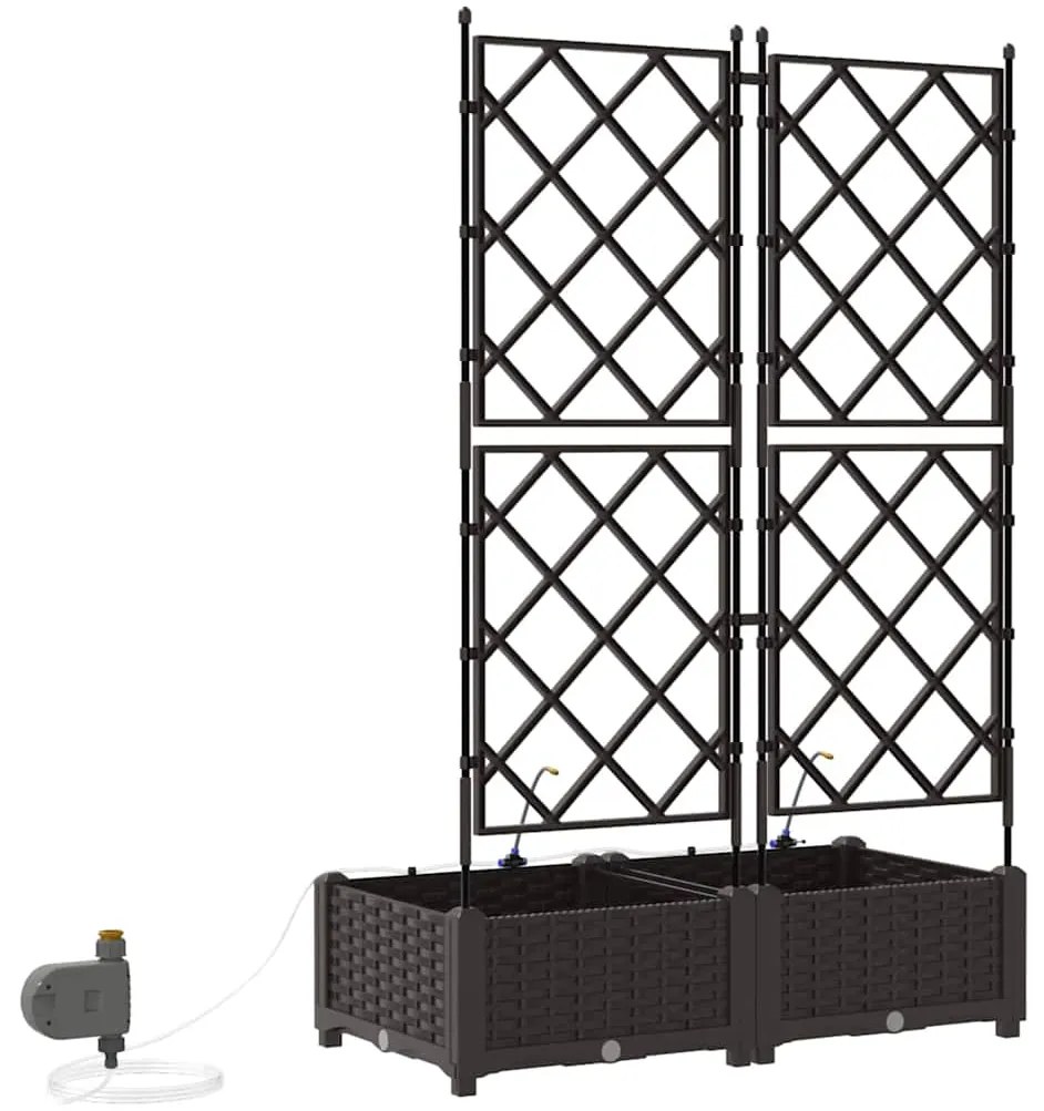 Jardineiras de Jardim 1 pc Castanho 80 x 40 x 126 cm Plástico