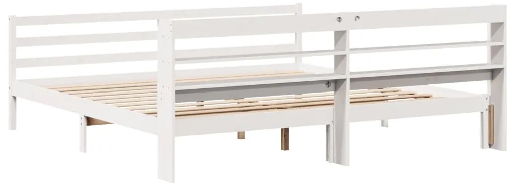 Estrutura de cama c/ cabeceira sem colchão 200x200 cm branco