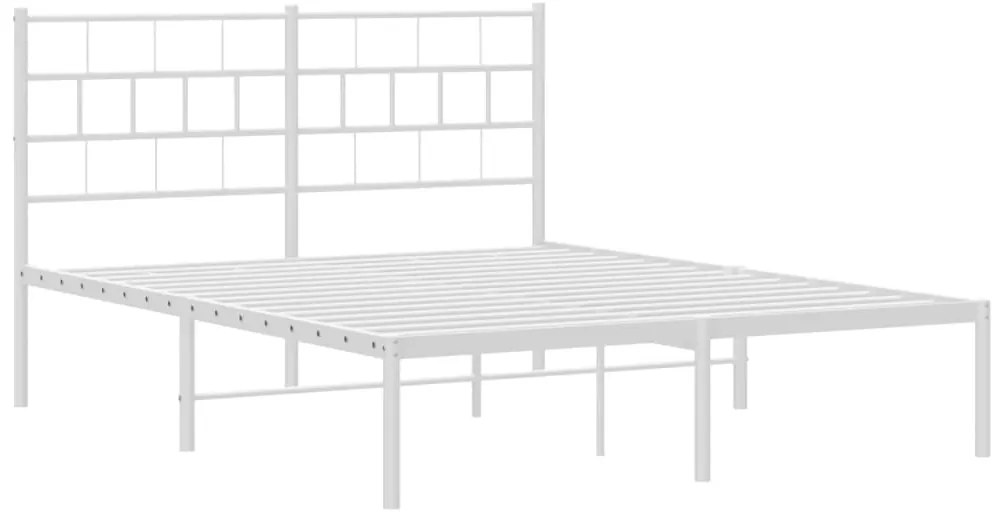 Estrutura de cama com cabeceira 140x200 cm metal branco