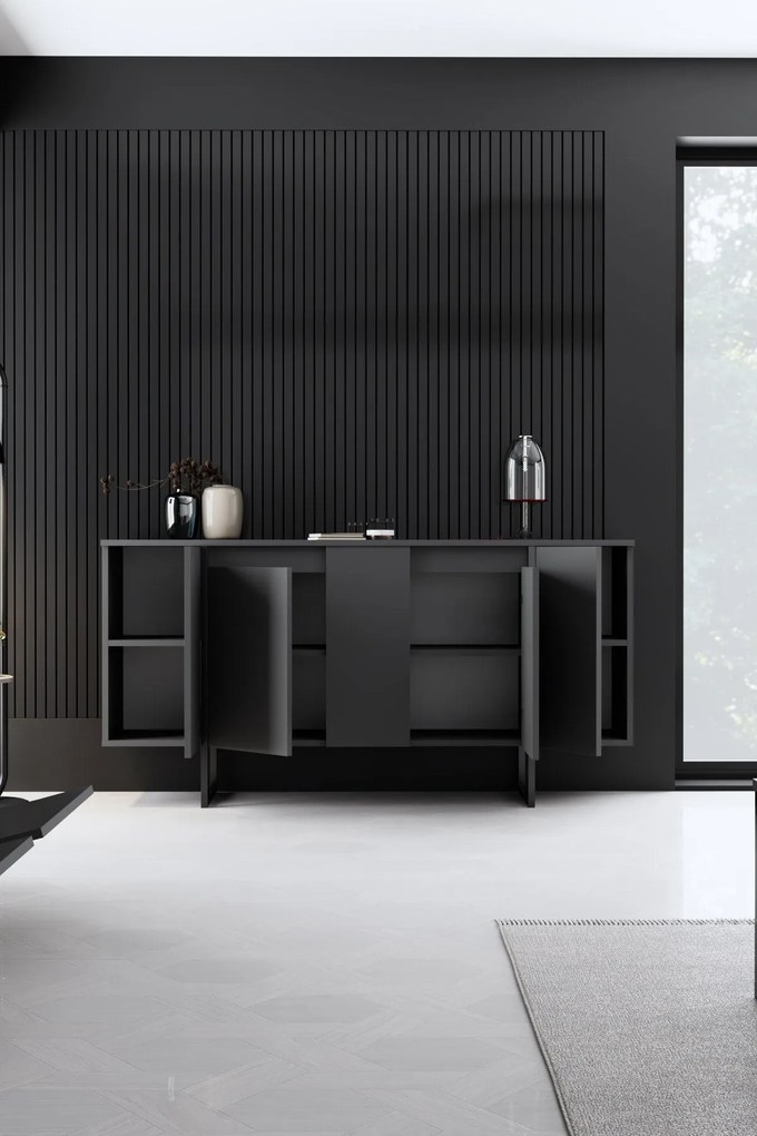 Console Luxe – Anthracite Black – 160 cm x 35 cm x 80 cm