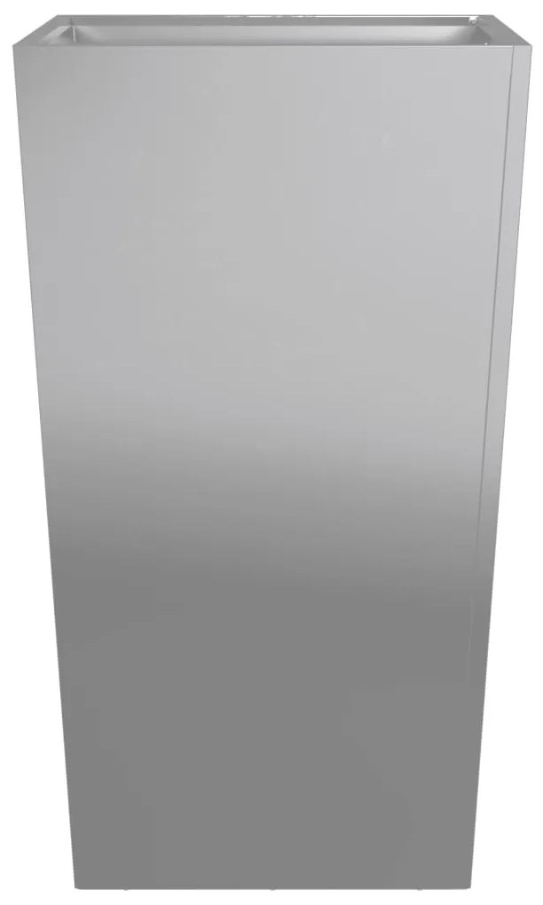 Vaso/floreira de jardim 2 pcs 45x45x75 cm aço galvanizado