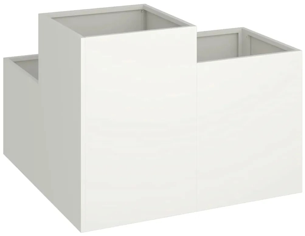 Jardineira vidaXL 80x80x60 cm Aço Branco