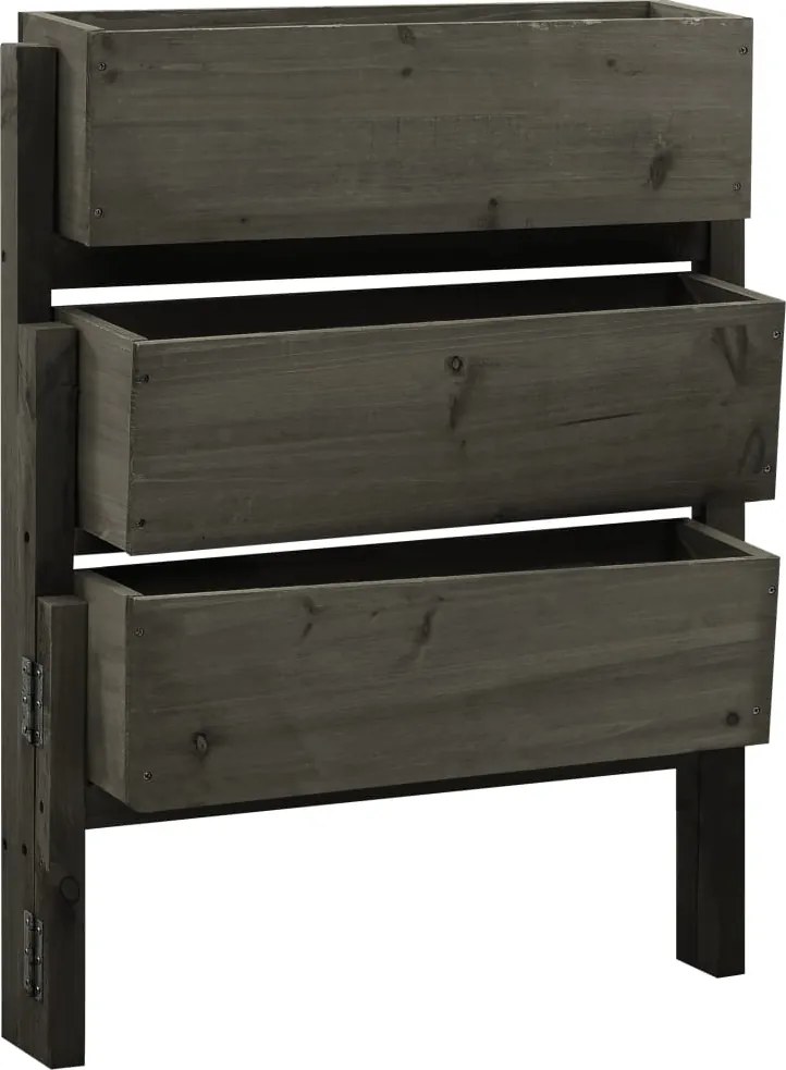 vidaXL Floreira dobrável para jardim 60x14x75 cm abeto maciço cinzento