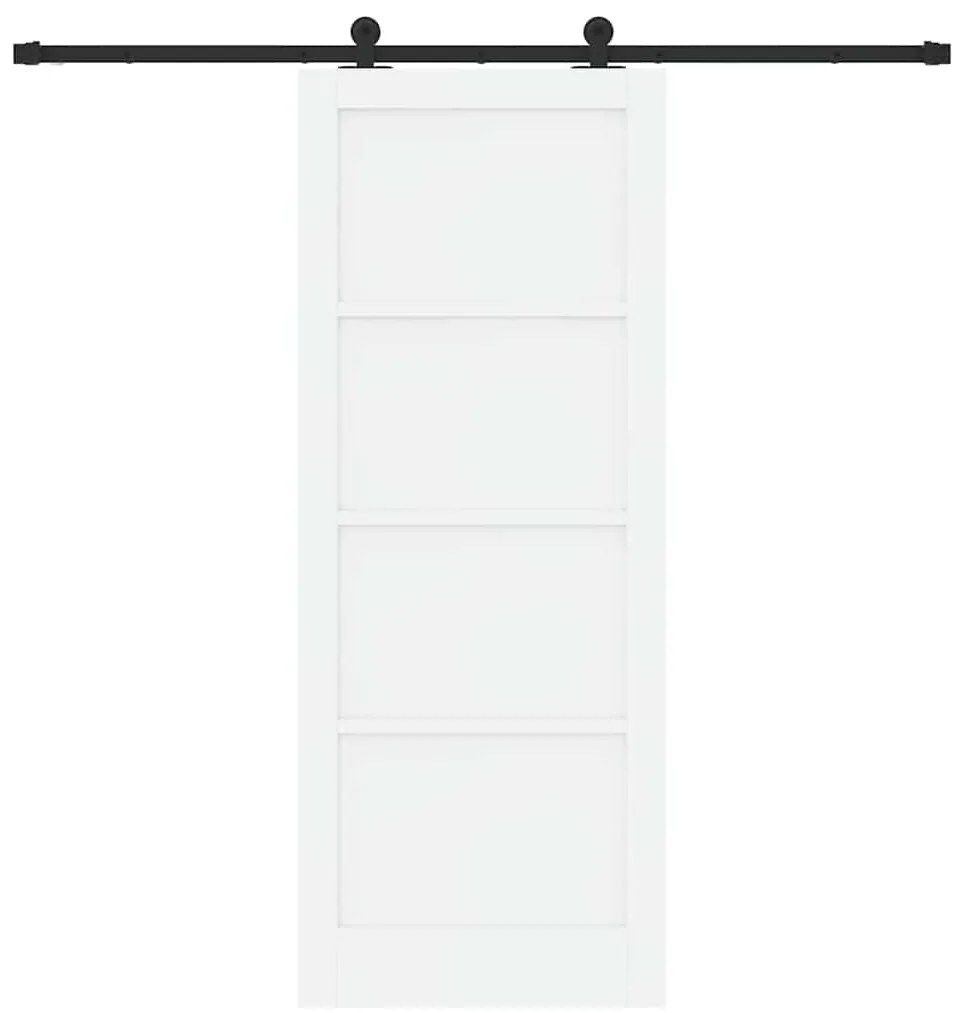 Porta Deslizante vidaXL com Conjunto de Hardware 'ORKDAL'Branca Madeir