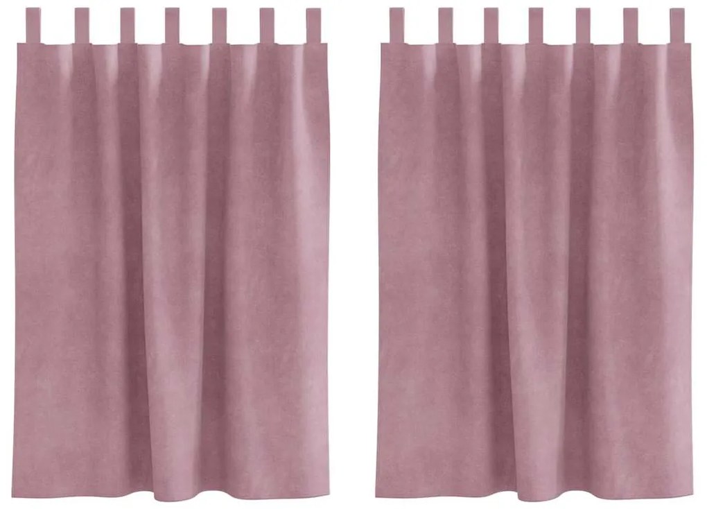 Cortinas Blackout vidaXL com Laços para Pendurar 2 pcs Veludo Rosa Esc