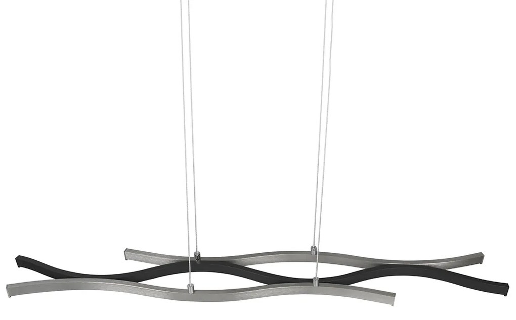 Candeeiro suspenso de design preto com prata incluindo LED regulável - Blaze Design