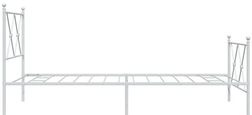 Estrutura de cama com cabeceira e pés 90x200 cm metal branco