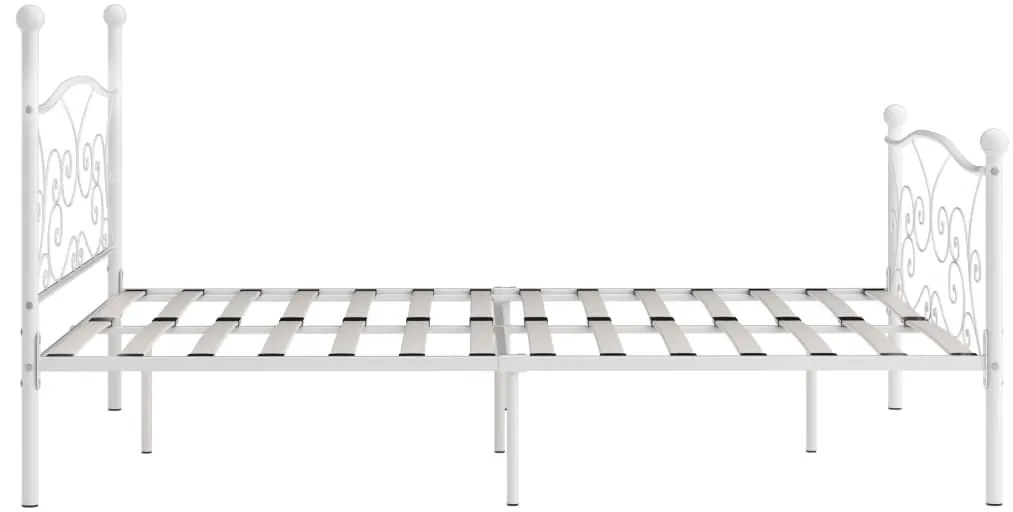 Estrutura de cama com estrado de ripas 180x200 cm metal branco