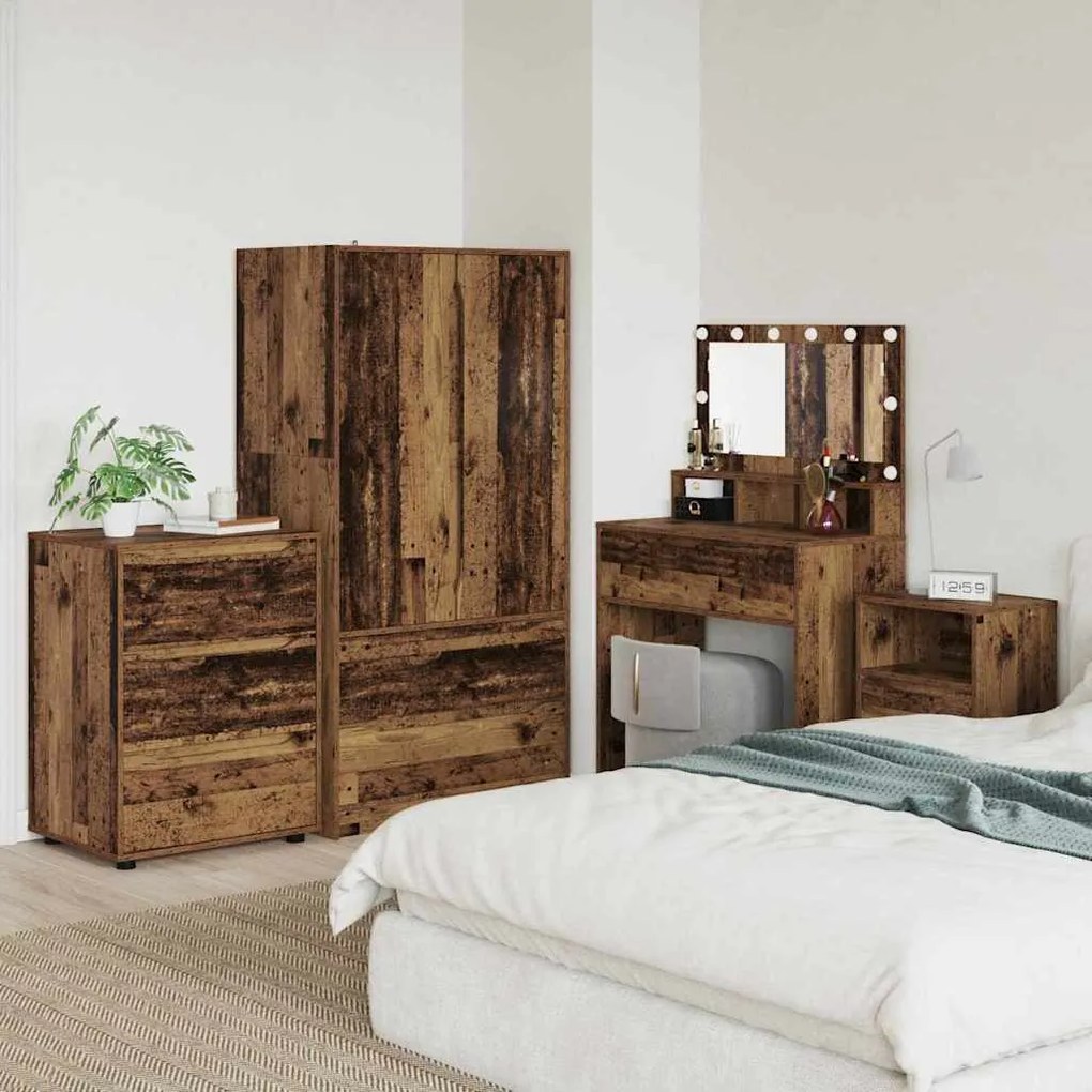 vidaXL Armário de arrumação Madeira Antiga 60 x 48 x 81 cm