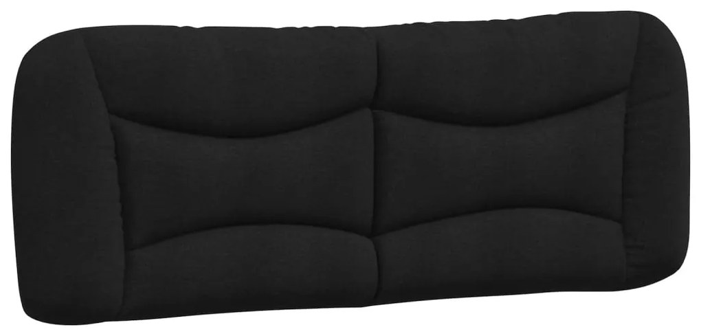 Estrutura de cama sem colchão 140x190 cm tecido preto