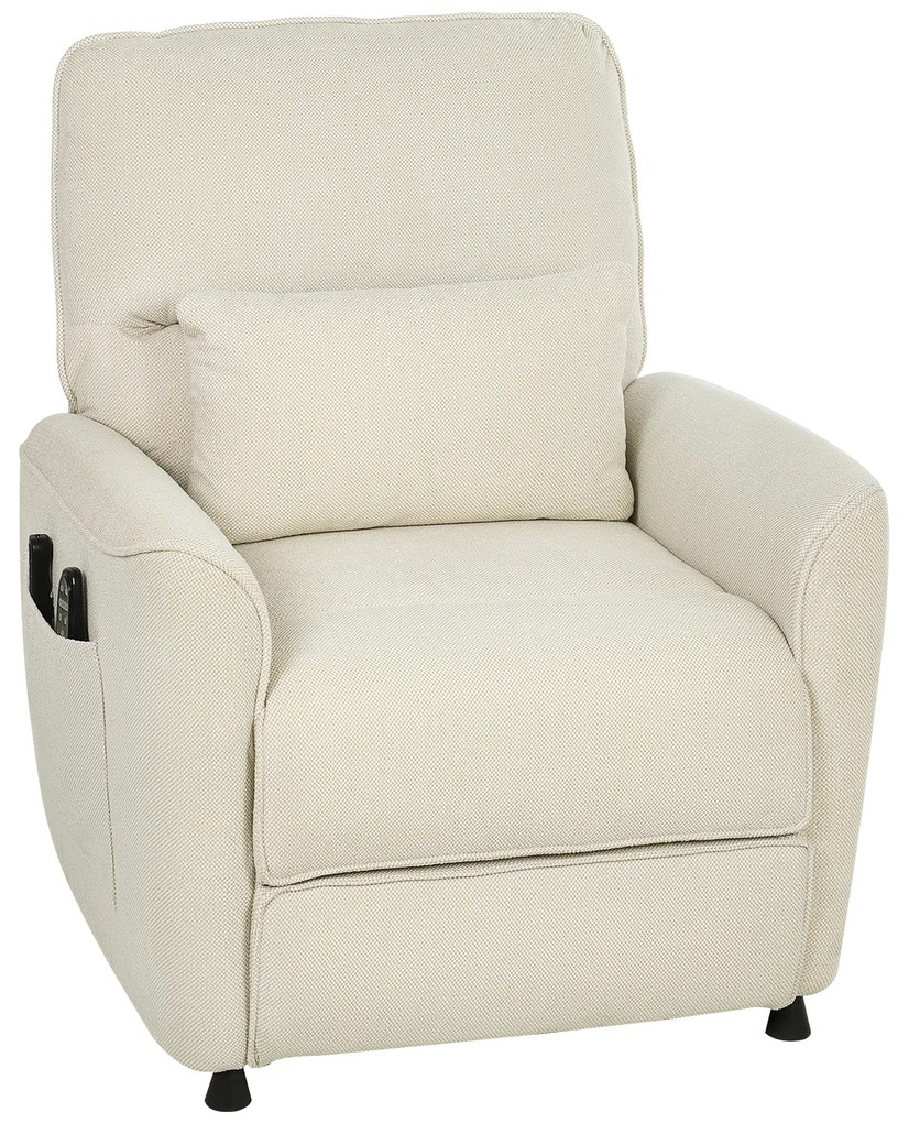 Poltrona Relax com Aquecimento Lombar e Massagem por Vibração Poltrona Reclinável com Função de Memória 88x93x102 cm Creme