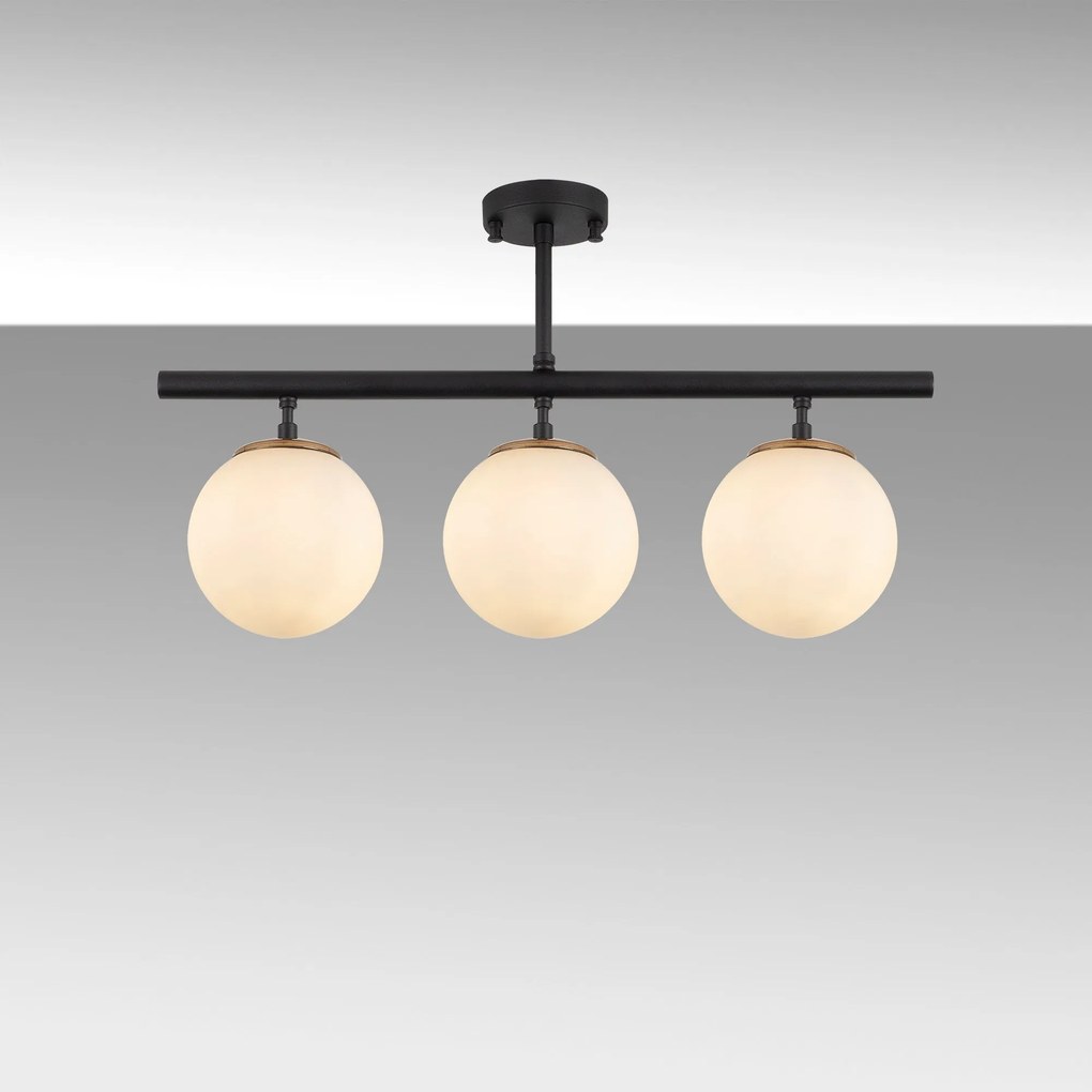 Chandelier Atmaca – Preto e Creme – 60 x 15 cm