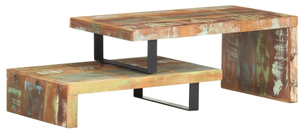 vidaXL 2 pcs conjunto de mesas de centro madeira recuperada maciça