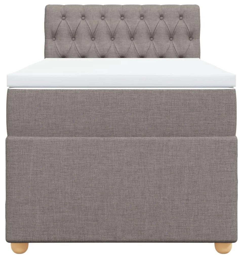 Cama com molas/colchão 90x190 cm tecido castanho-acinzentado