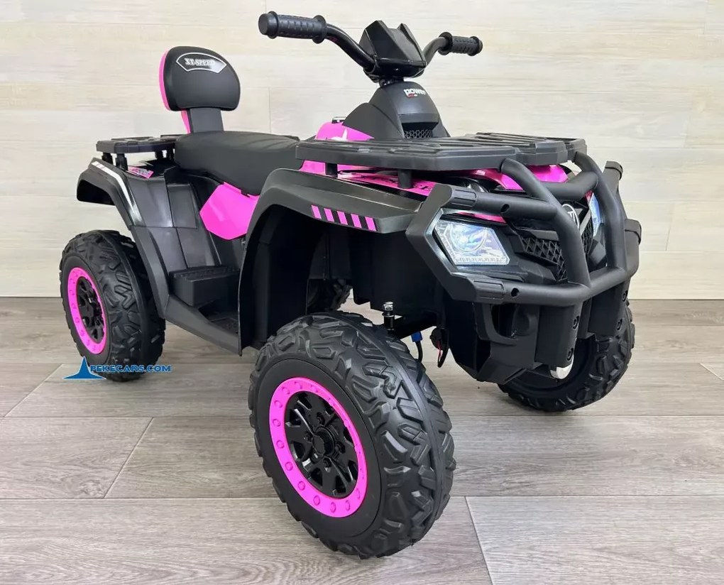 Moto 4 Eléctrica para crianças XT-SPEED 24V, 4x4, Rodas de borracha, Assento em couro sintético Rosa