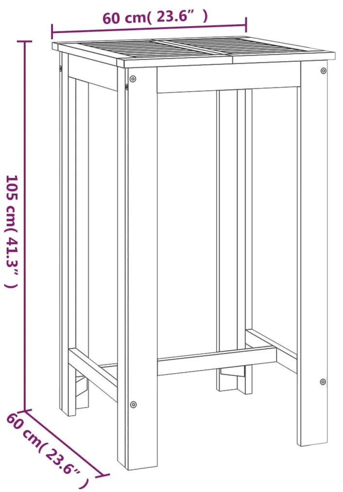 5 pcs conjunto de bar para jardim madeira de acácia maciça