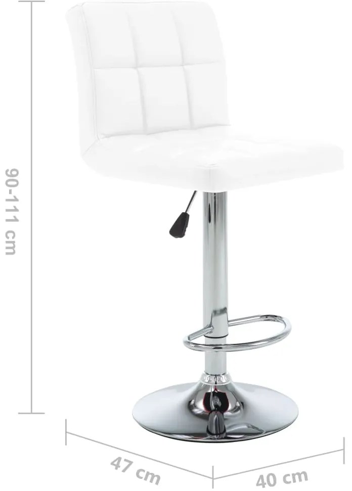 Bancos de bar 2 pcs couro artificial branco