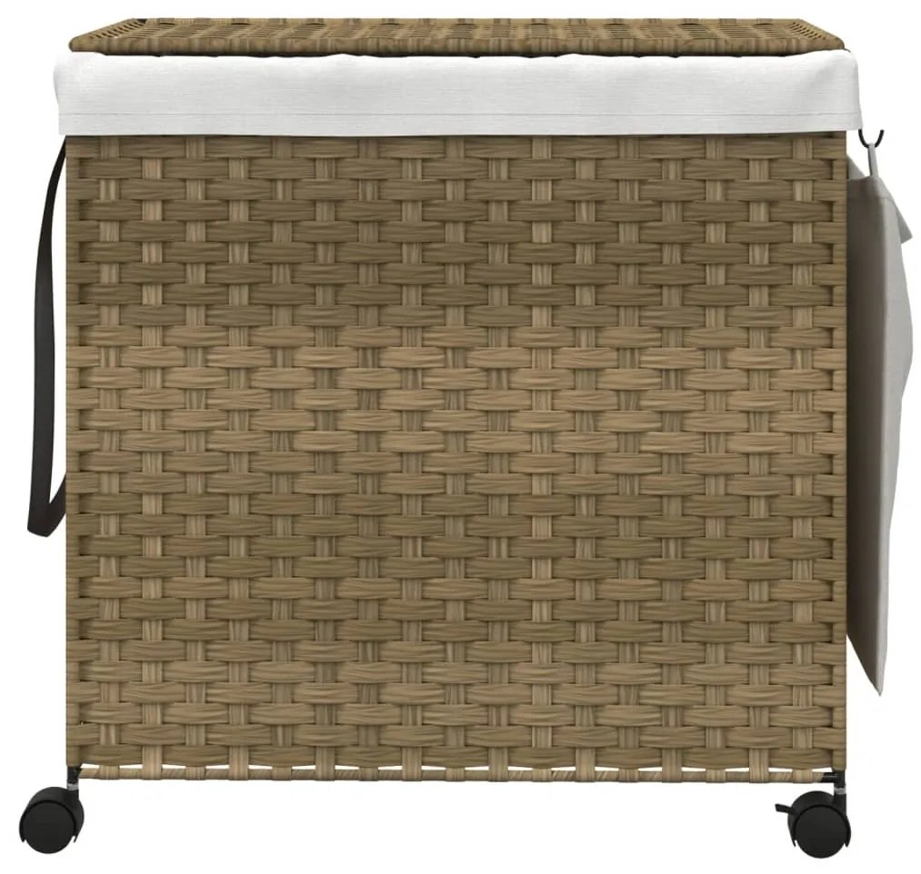 Cesto para roupa suja com rodas 60x35x60,5 cm vime