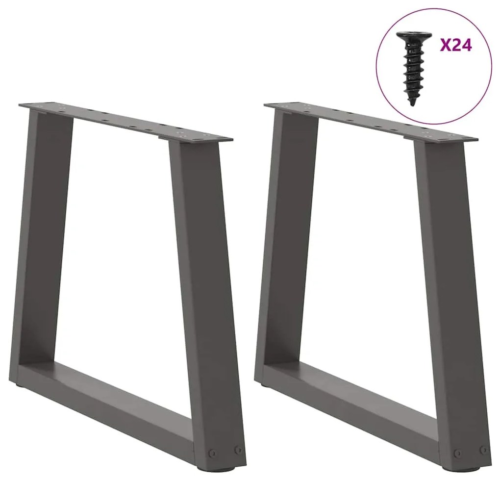 Pés para mesa de centro em forma de V, 2 peças, antracite, 60x (42-43,