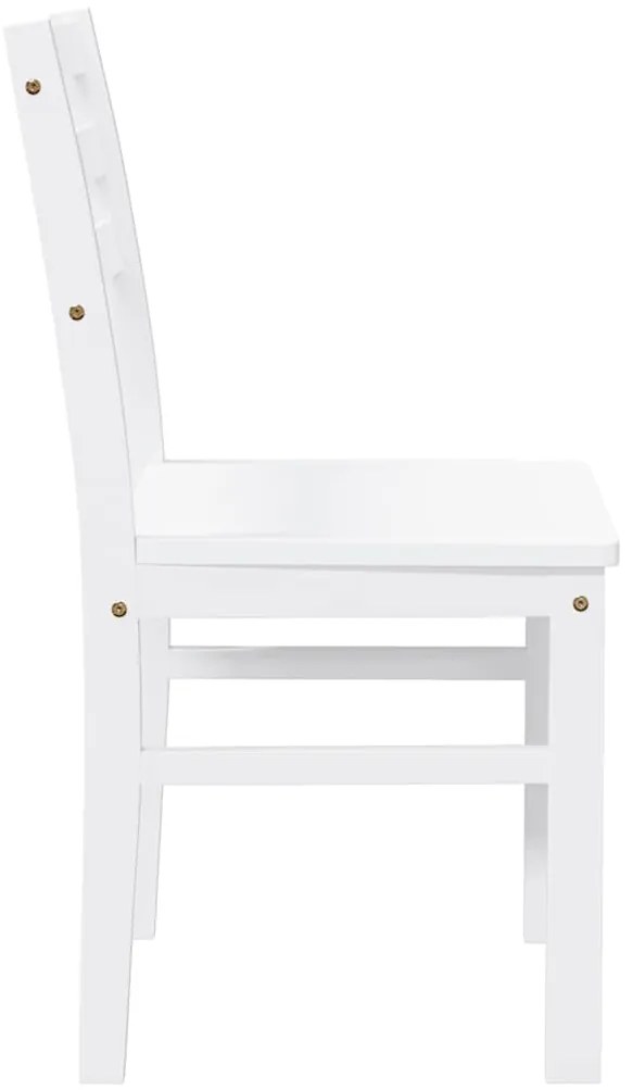 Cadeiras de jantar 2 pcs madeira de seringueira maciça branco