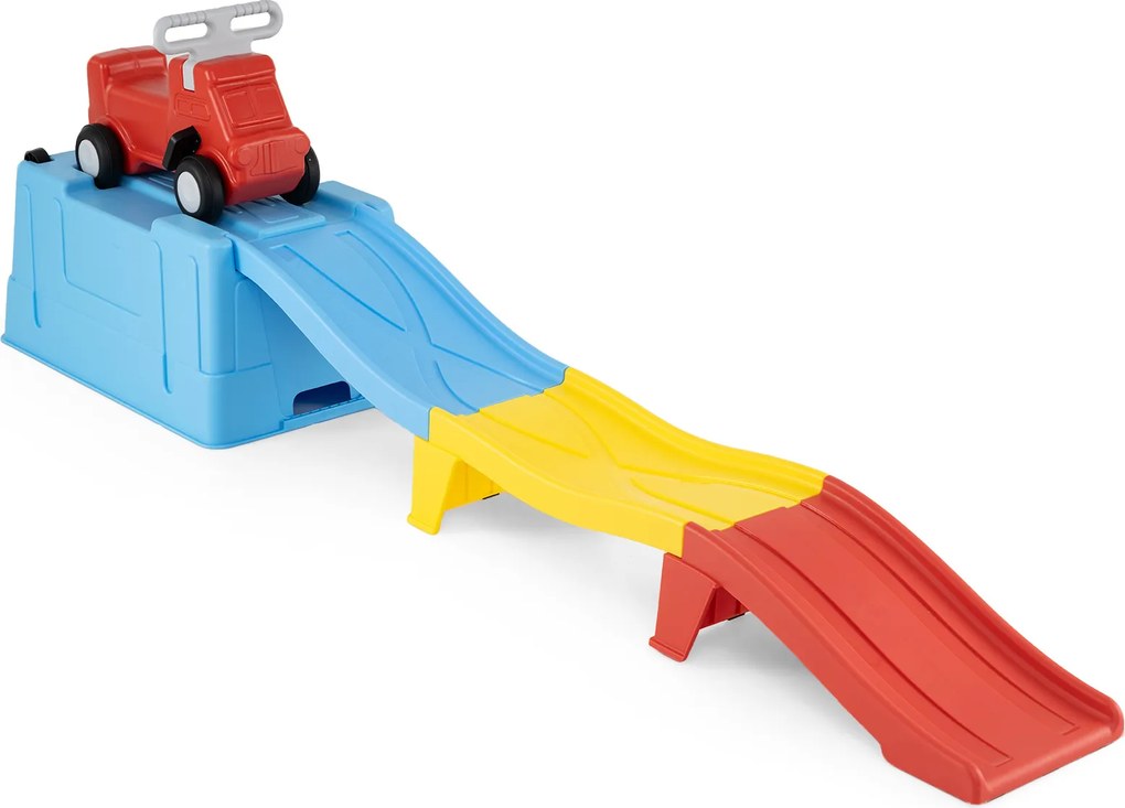 Conjunto de Montanha-Russa Infantil com Pista, 235 x 61 x 36 cm, Caixa de Arrumação Integrada, Cor 1