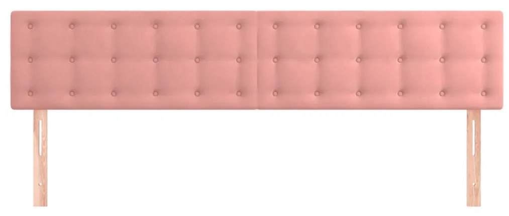 Cabeceira de cama 2 pcs veludo 80x5x78/88 cm rosa
