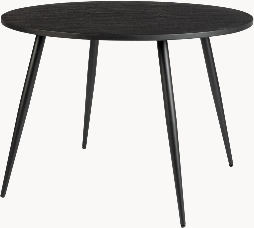 Mesa de jantar redonda com tampo em madeira de teca Mo, Ø 110 cm