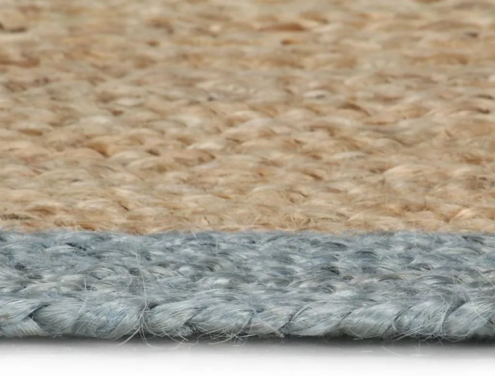 Tapete artesanal em juta com rebordo verde azeitona 90 cm