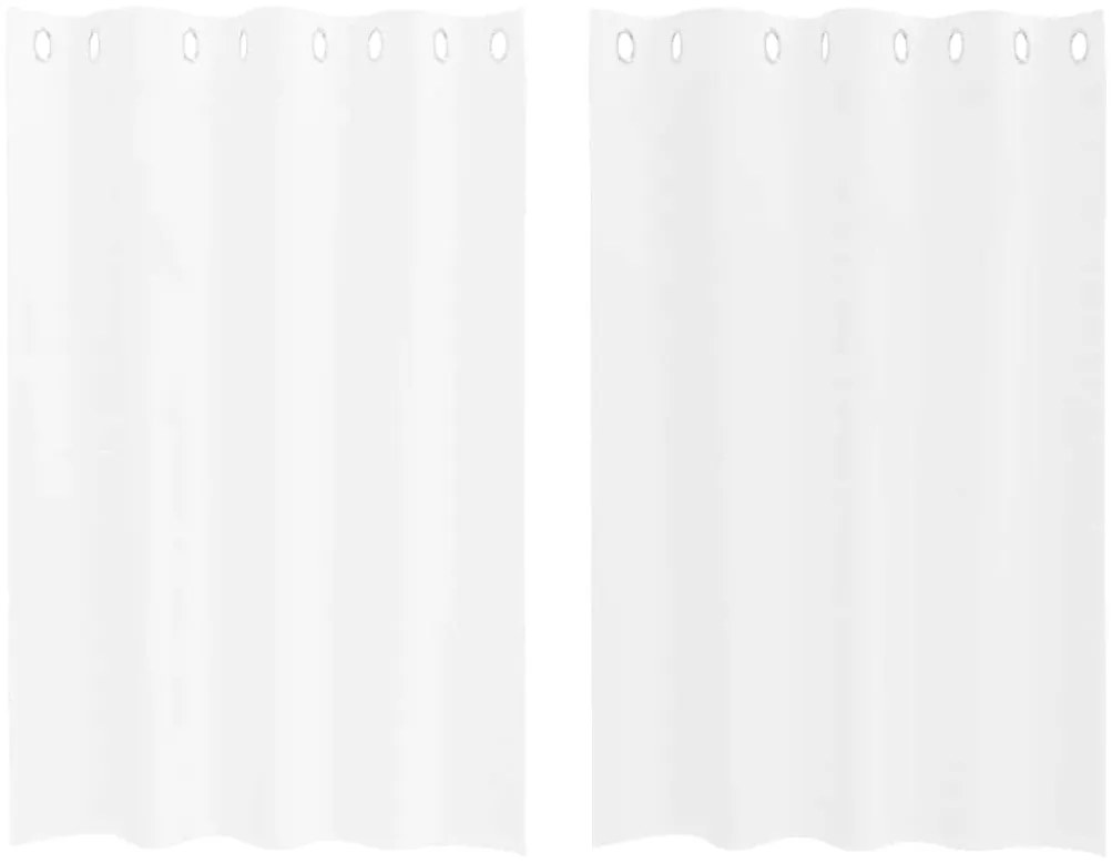Cortinas com cortinas 2 pcs Branco 140 x 140 cm Poliéster