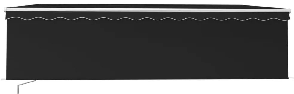 Toldo retrátil manual com estore/LED 5x3 m antracite
