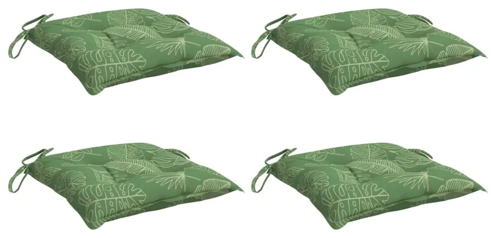 Almofadões p/ cadeira 4 pcs 50x50x7 cm tecido padrão folhas
