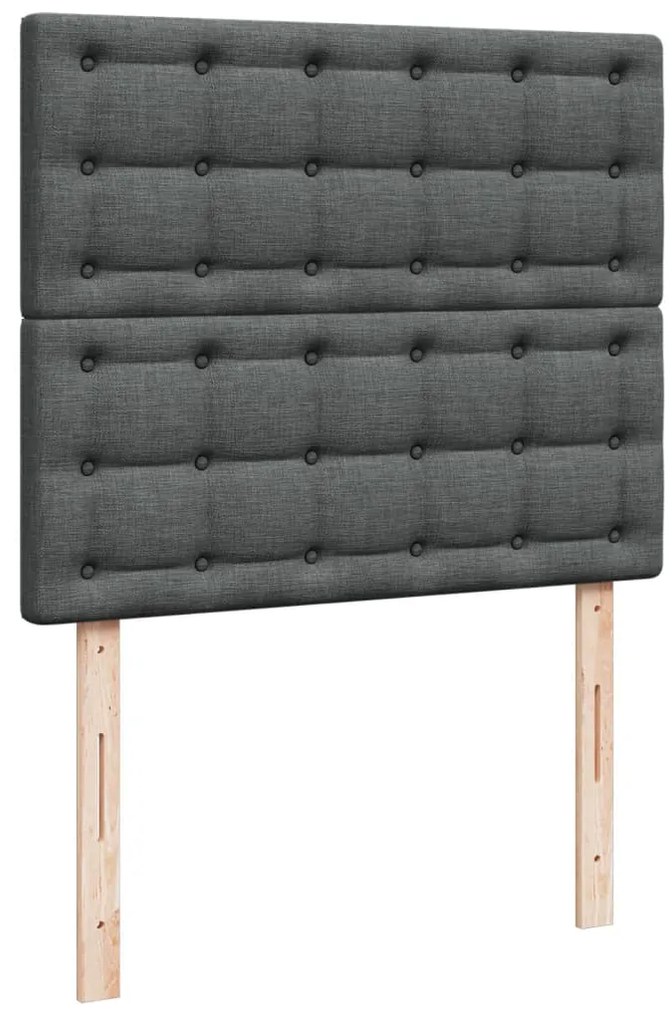 Cama com molas/colchão 120x200 cm tecido cinzento-escuro