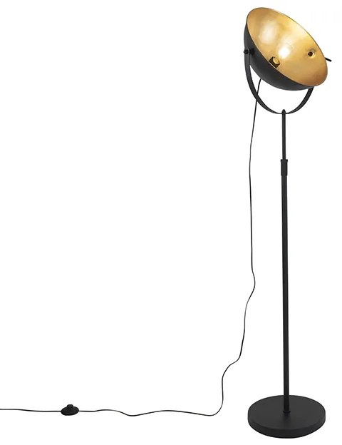 Candeeiro de pé preto com dourado 35 cm ajustável - Magnax Industrial