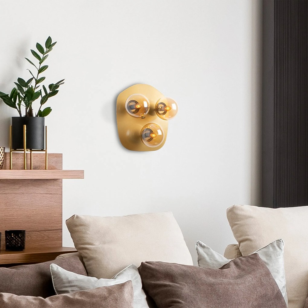 Candeeiro de Parede Well – Dourado – 37 x 44 x 45 cm
