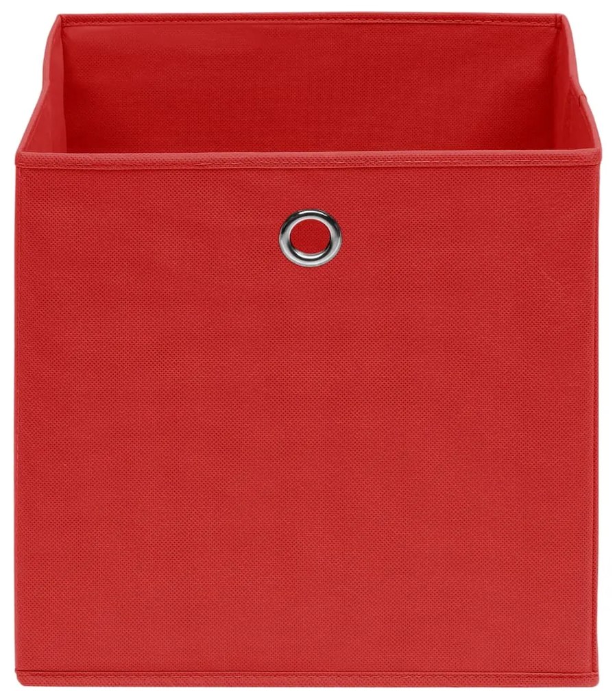 Caixas de arrumação 10 pcs 32x32x32 cm tecido vermelho