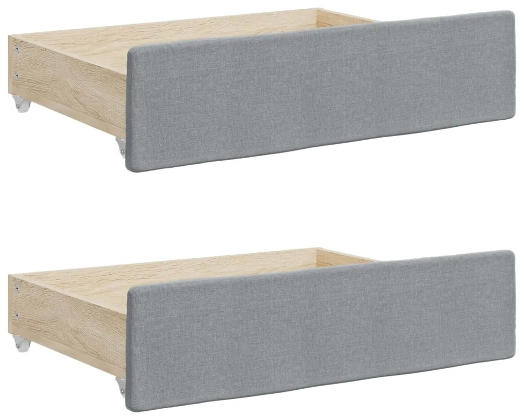 Sofá-cama c/ gavetão e gavetas 90x190 cm tecido cinzento-claro