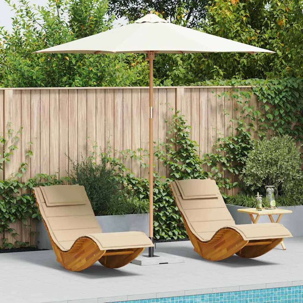 vidaXL Guarda-sol de Jardim Branco Creme Ø 270 x 260 cm Bambu