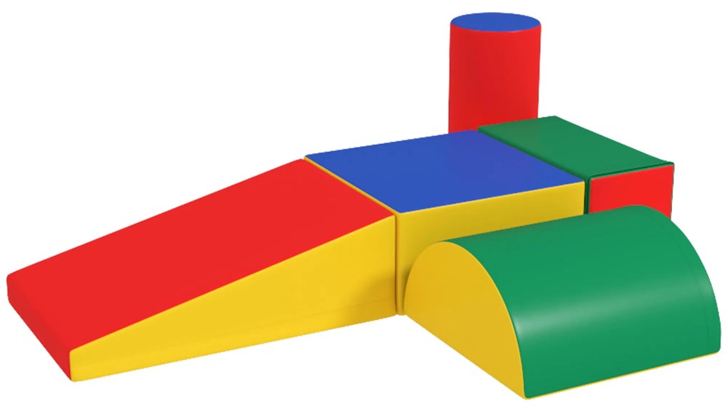 HOMCOM Conjunto de 5 Blocos de Psicomotricidade para Crianças Blocos de Construção Brinquedo para Aprendizagem Multicor | Aosom Portugal