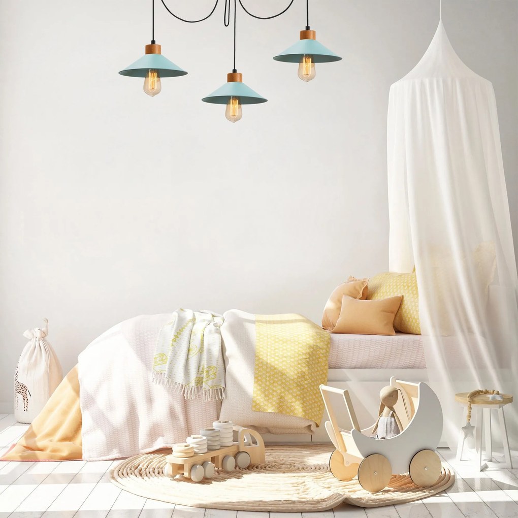 Candeeiro Suspenso Manavgat – Turquesa – 114 x 24 cm