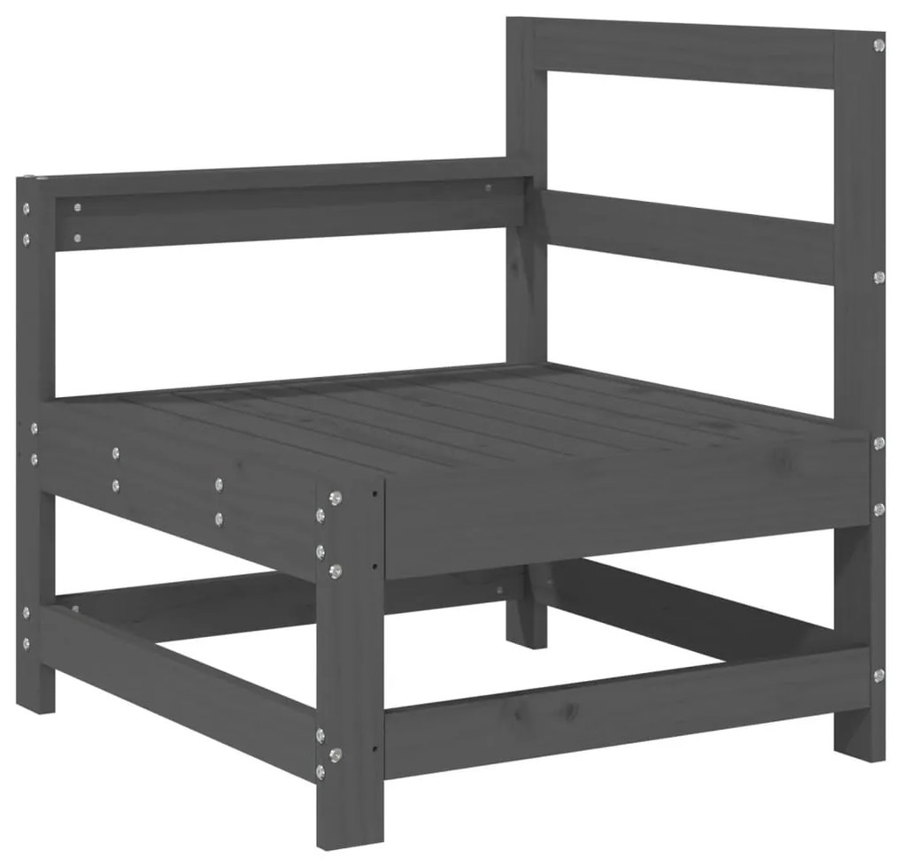 7 pcs conjunto lounge de jardim pinho maciço cinza