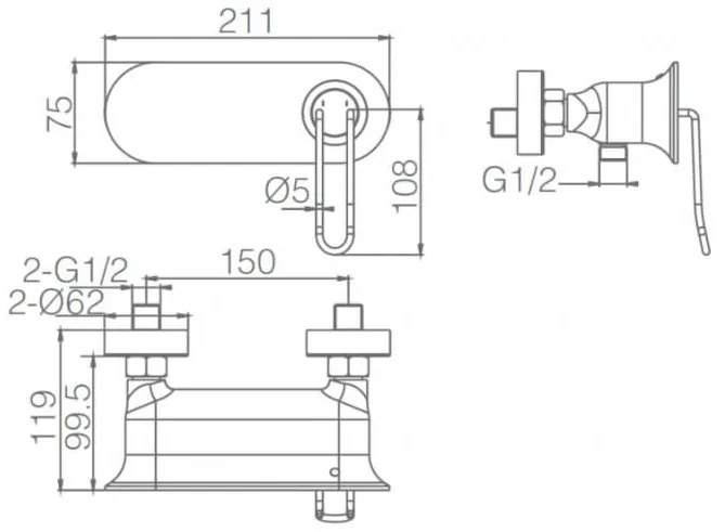Torneira monocomando de encastrar para duche de cor preto mate Belice