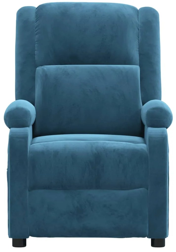 Poltrona de massagens elétrica veludo azul
