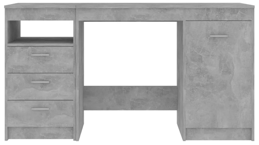Secretária 140x50x76 cm contraplacado cinzento cimento